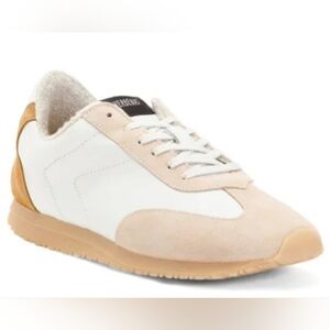 VERBENAS RETRO LOW TOP SNEAKERS Suede Leather EU 38/Women's 7.5 White Tan Spain